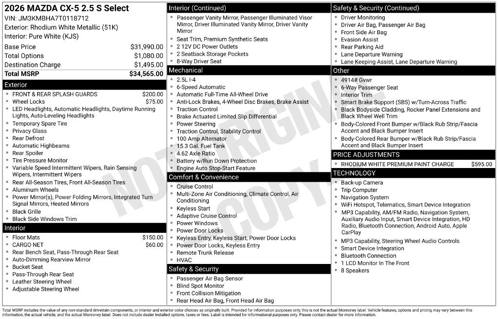 New 2026 MAZDA CX-5 Select AWD/4WD image 6
