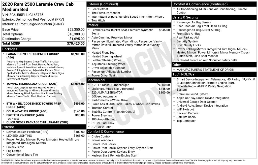 Used 2020 RAM 2500 Laramie AWD/4WD image 2
