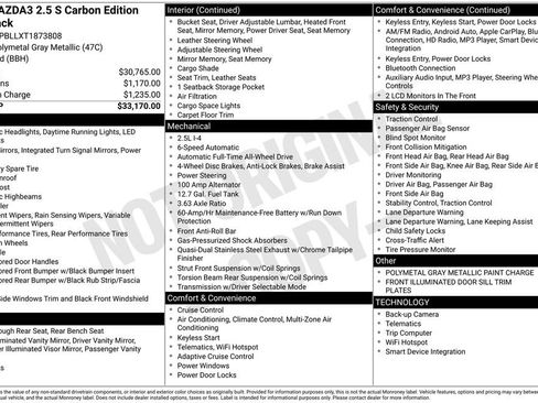 New 2026 MAZDA MAZDA3 Carbon AWD/4WD image 3