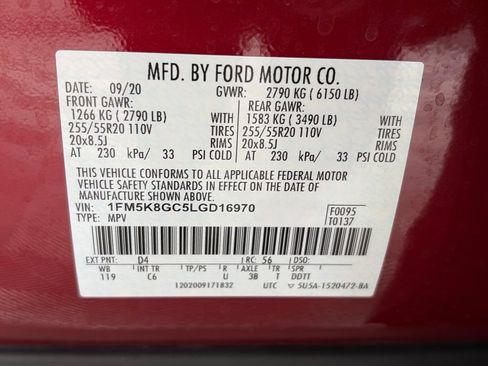 Certified 2020 Ford Explorer ST w/ Premium Technology Package AWD/4WD image 9
