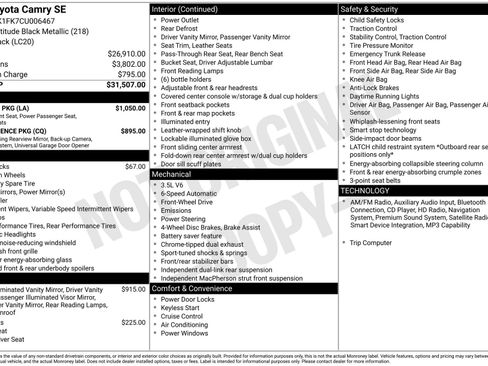 Used 2012 Toyota Camry SE w/ Leather Pkg FWD image 5