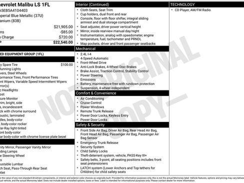 Used 2010 Chevrolet Malibu LS FWD image 16