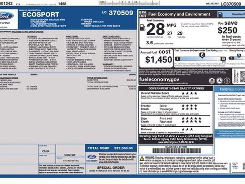 Used 2020 Ford EcoSport Titanium FWD image 1