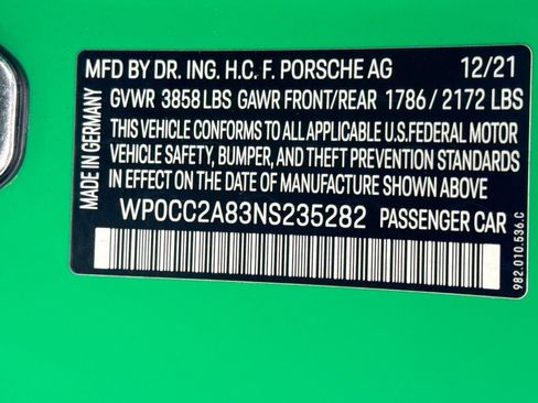 Certified 2022 Porsche 718 Boxster Spyder RWD image 31