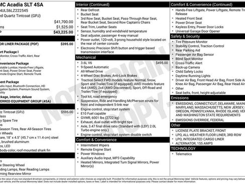 Used 2020 GMC Acadia SLT w/ LPO, Floor Liner Package image 31