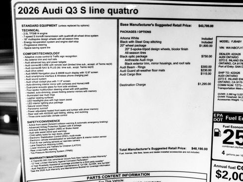 New 2026 Audi Q3 quattro 2.0T AWD/4WD image 30