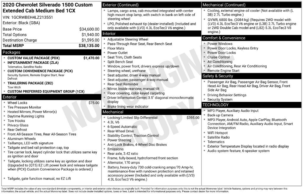 Used 2020 Chevrolet Silverado 1500 Custom w/ Custom Value Package RWD image 32