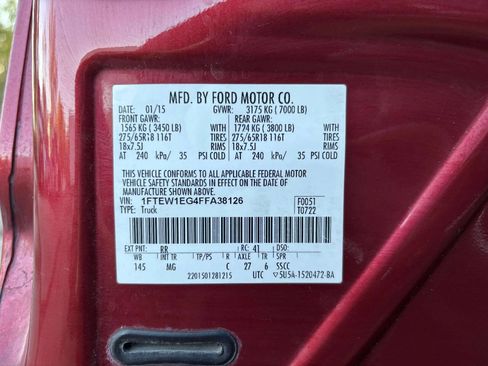 Used 2015 Ford F150 XLT w/ Equipment Group 302A Luxury image 36