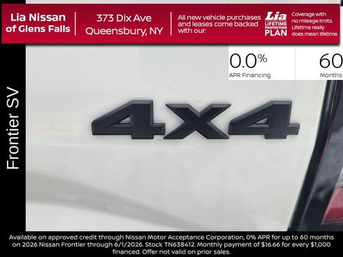 New 2026 Nissan Frontier SV w/ SV Convenience Package AWD/4WD image 5