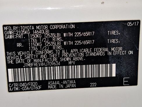Used 2017 Toyota RAV4 LE w/ All Weather Liner Package AWD/4WD image 53