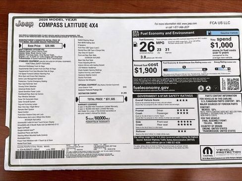 New 2026 Jeep Compass Latitude image 16