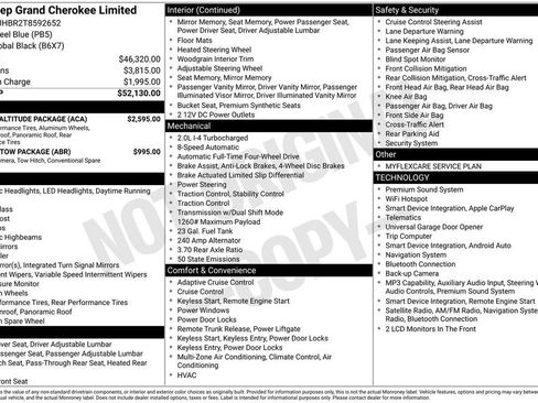 New 2026 Jeep Grand Cherokee Limited w/ Limited Altitude Package AWD/4WD image 8