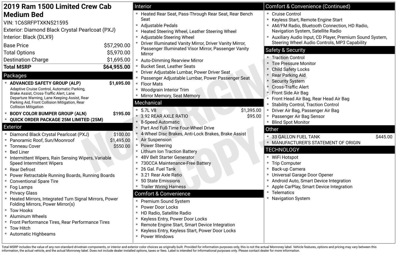 Used 2019 RAM 1500 Limited w/ Advanced Safety Group AWD/4WD image 47