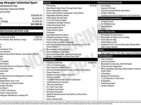 Used 2022 Jeep Wrangler Unlimited Sport AWD/4WD image 9
