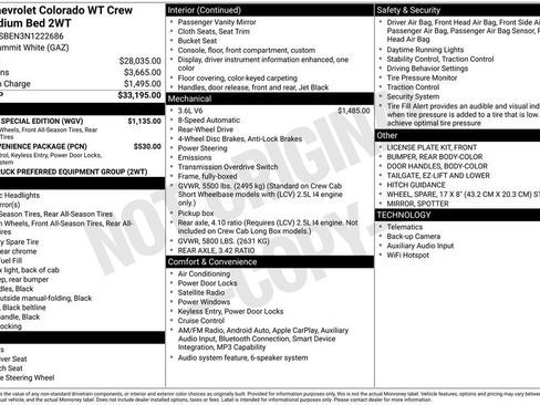 Used 2022 Chevrolet Colorado W/T w/ Custom Special Edition RWD image 12