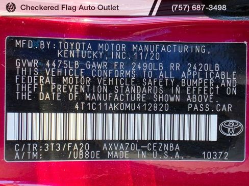 Used 2021 Toyota Camry LE FWD image 20