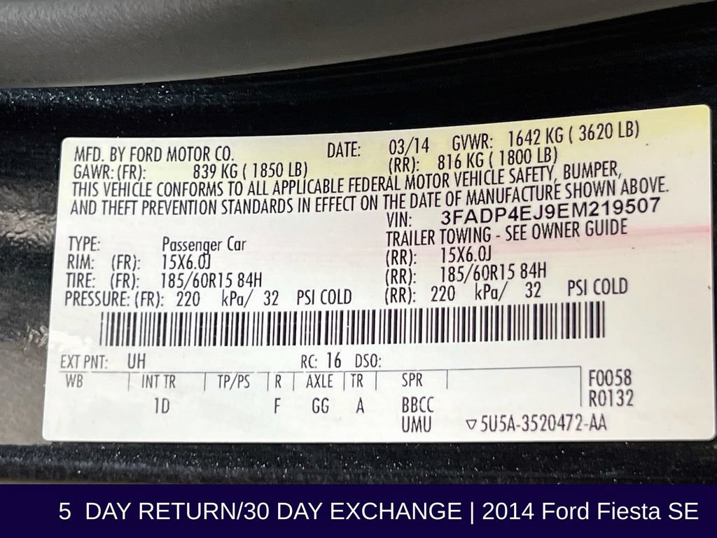 Used 2014 Ford Fiesta SE w/ Comfort Package FWD image 34