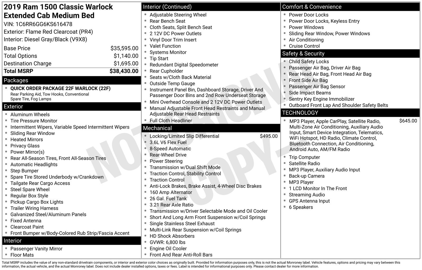 Used 2019 RAM 1500 Warlock RWD image 39