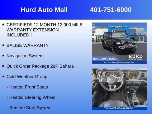 Used 2023 Jeep Wrangler Unlimited Sahara w/ Cold Weather Group AWD/4WD image 6