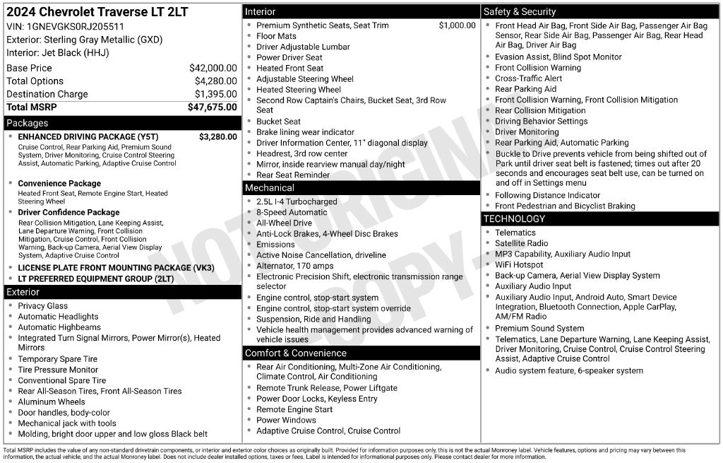 Used 2024 Chevrolet Traverse LT w/ Enhanced Driving Package AWD/4WD image 6