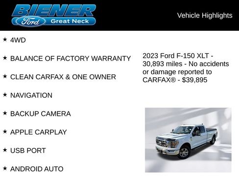 Used 2023 Ford F150 XLT w/ Equipment Group 302A High AWD/4WD image 9