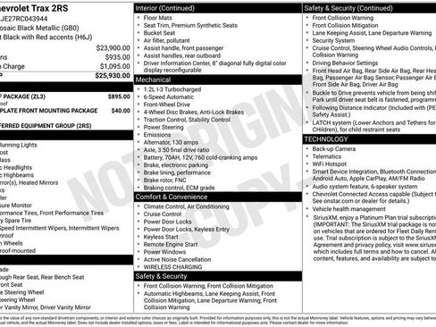 Used 2024 Chevrolet Trax RS w/ Sunroof Package FWD image 2