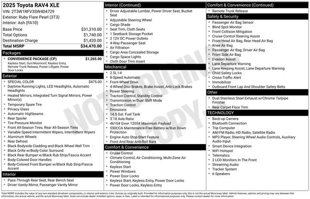 Used 2025 Toyota RAV4 XLE w/ Convenience Package FWD image 15