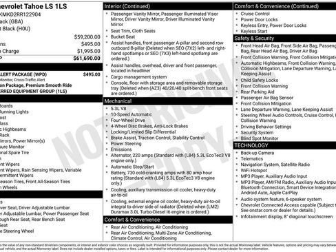 Used 2024 Chevrolet Tahoe LS w/ Driver Alert Package AWD/4WD image 65