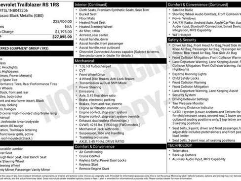 Used 2022 Chevrolet TrailBlazer RS FWD image 3