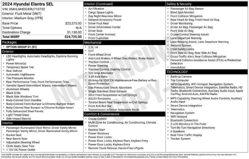 Used 2024 Hyundai Elantra SEL FWD image 45