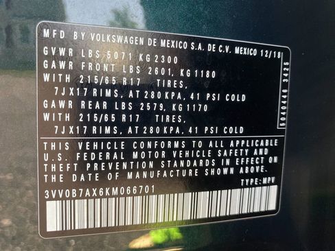 Used 2019 Volkswagen Tiguan S w/ Driver Assistance Package image 32