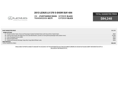 Used 2013 Lexus LX 570 4WD image 2