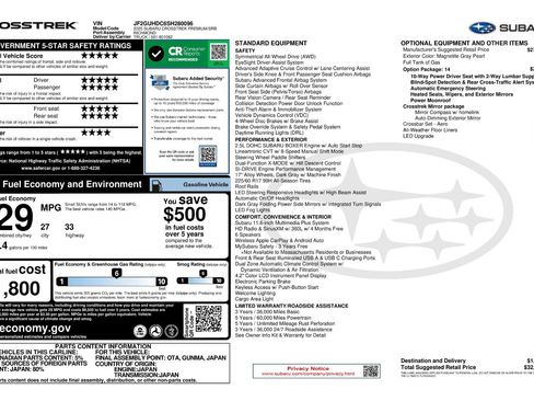 Certified 2025 Subaru Crosstrek 2.0i Premium image 11