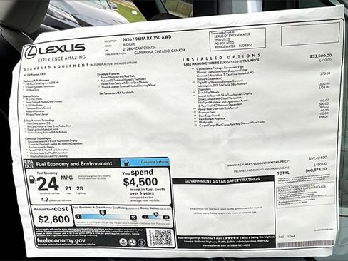 New 2026 Lexus RX 350 Premium image 14