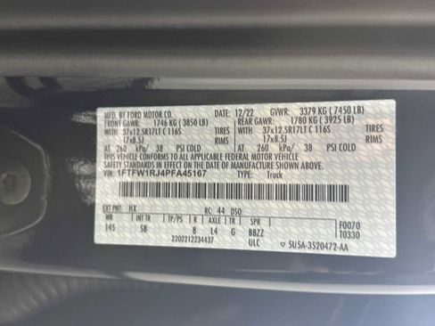 Used 2023 Ford F150 Raptor w/ Equipment Group 802A Raptor R AWD/4WD image 34