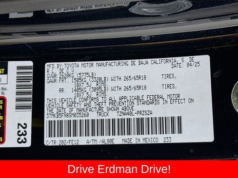 Certified 2025 Toyota Tacoma TRD Sport RWD image 31