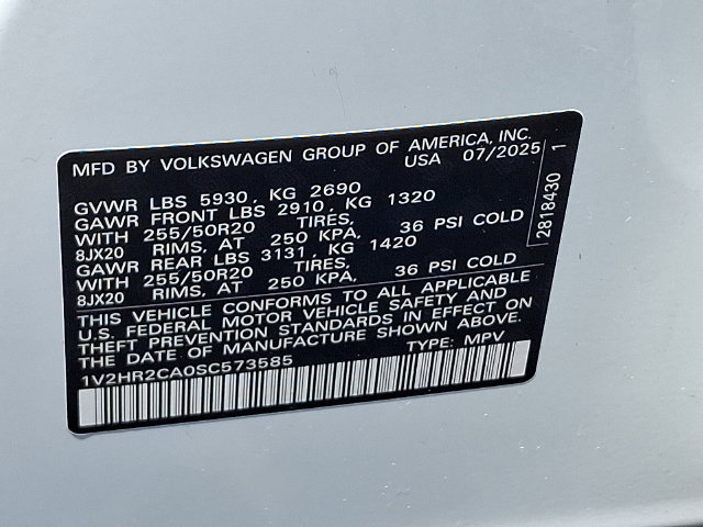 Used 2025 Volkswagen Atlas SE AWD/4WD image 27