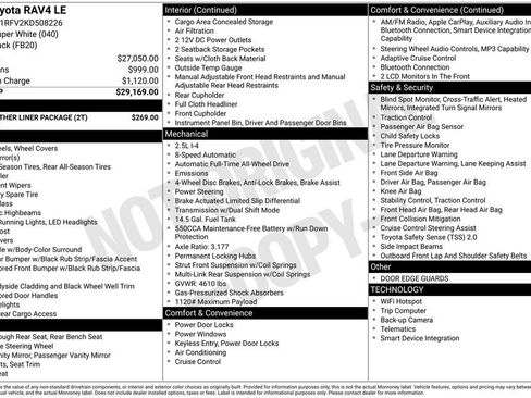 Used 2019 Toyota RAV4 LE w/ All Weather Liner Package image 13