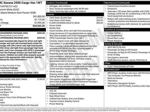 Used 2025 GMC Savana 2500 w/ Driver Convenience Package RWD image 5
