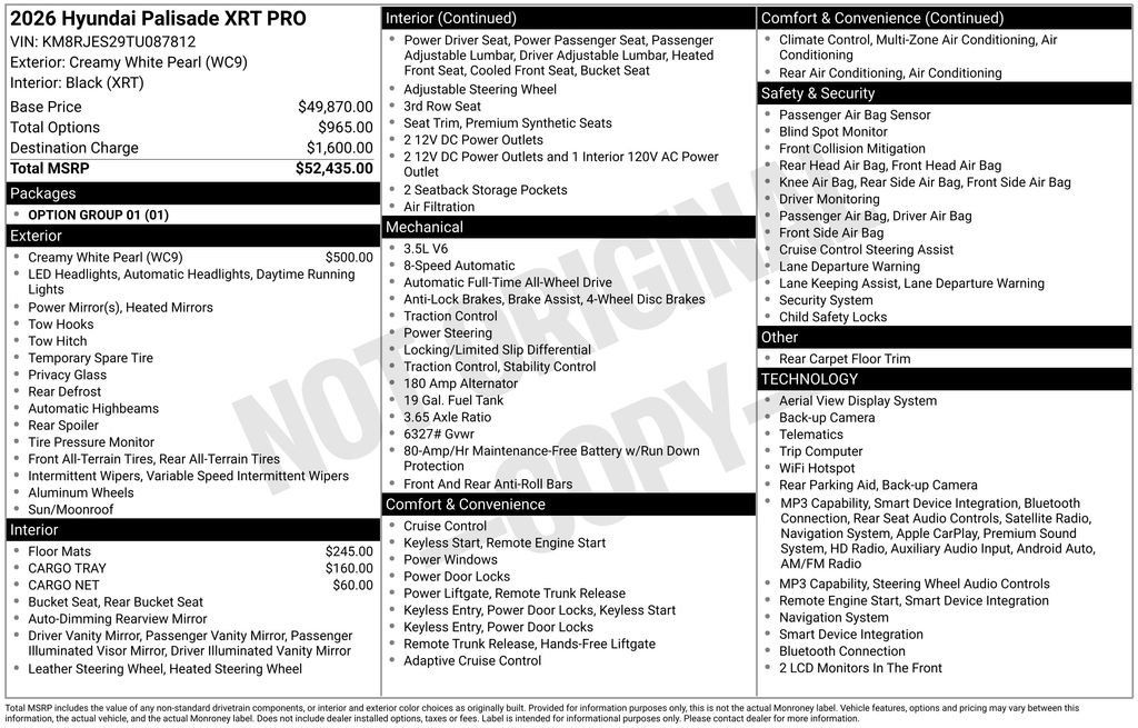 Certified 2026 Hyundai Palisade XRT Pro AWD/4WD image 5