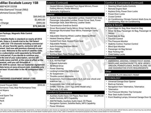 Used 2012 Cadillac Escalade Luxury image 7