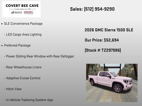 New 2026 GMC Sierra 1500 SLE w/ Preferred Package RWD image 30