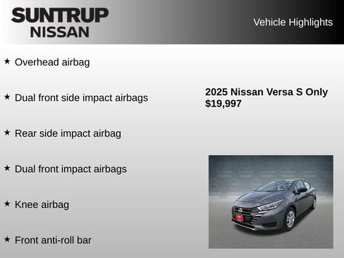 Used 2025 Nissan Versa S w/ Trunk Package image 16