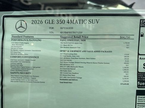 New 2026 Mercedes-Benz GLE 350 4MATIC image 13