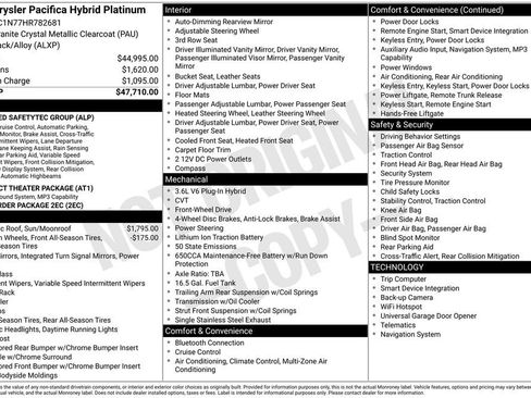 Used 2017 Chrysler Pacifica Platinum FWD image 34