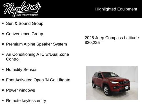 Used 2025 Jeep Compass Latitude w/ Sun & Sound Group AWD/4WD image 15