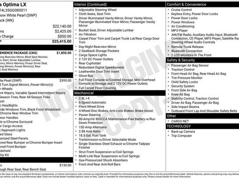 Used 2016 Kia Optima LX w/ LX Convenience Package image 11