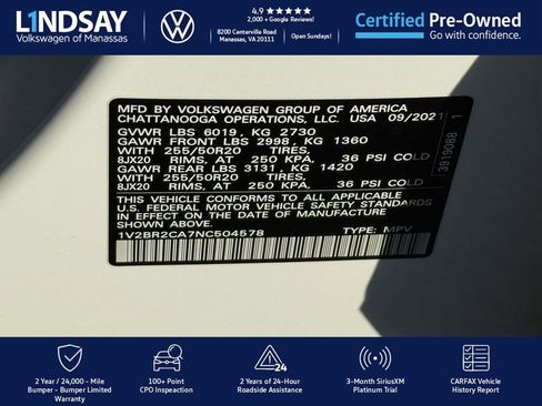 Certified 2022 Volkswagen Atlas SEL image 26