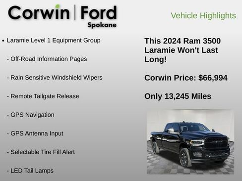 Used 2024 RAM 3500 Laramie w/ Night Edition AWD/4WD image 12
