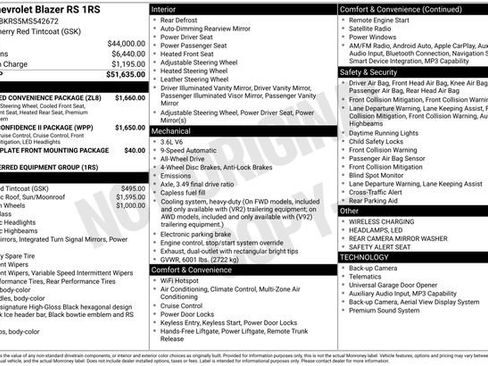 Used 2021 Chevrolet Blazer RS w/ Enhanced Convenience Package image 44